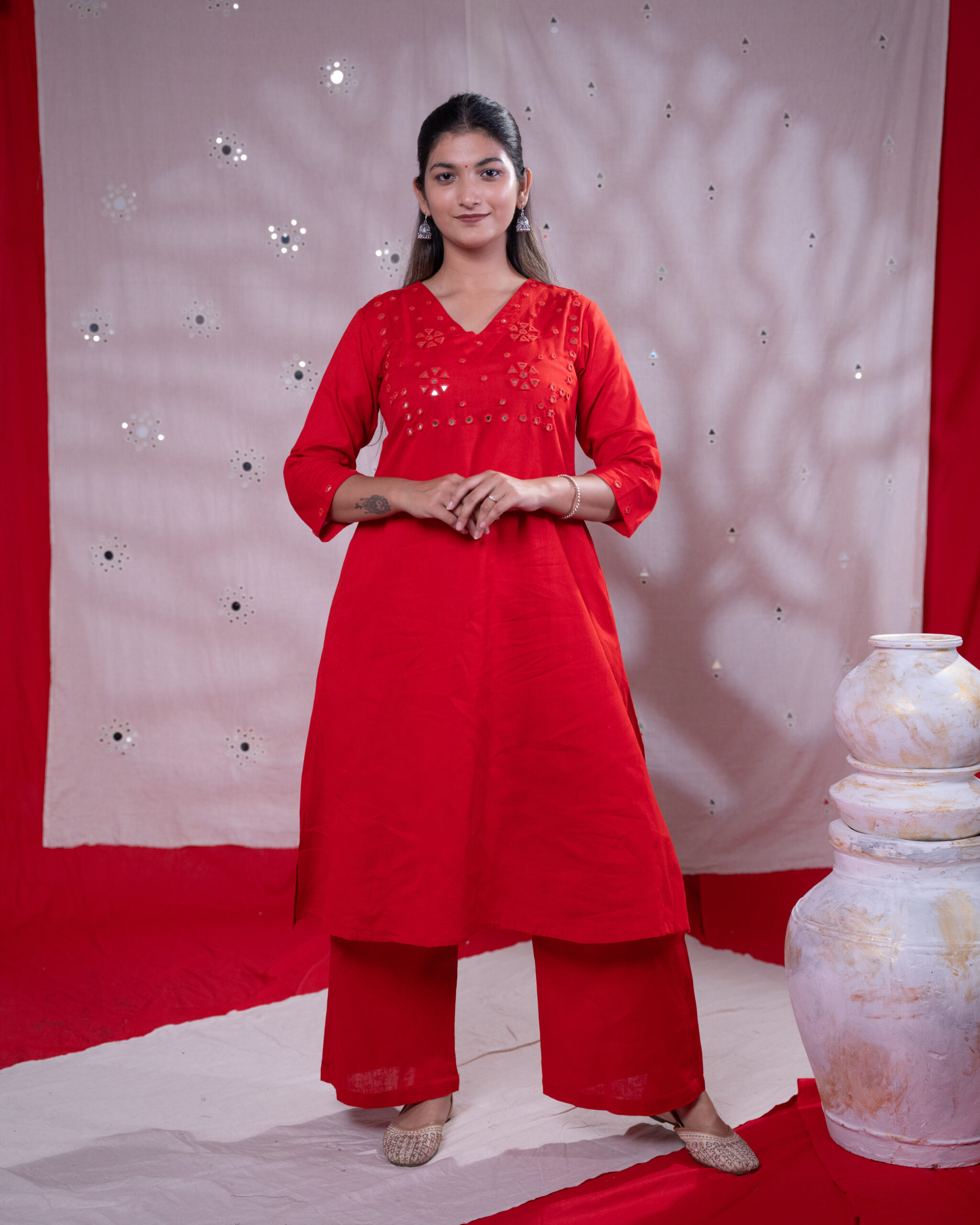 Rust Abhla Kurta Pair
